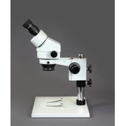 Vision Scientific VS-1AEZ Binocular Zoom Stereo Microscope, 10x WF Eyepiece, 0.7x—4.5x Zoom, 3.5x—90x Magnification, 0.5x & 2x Auxiliary Lens, Pillar Stand with Large Base