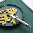 thumbnail image 4 of Triturador de patatas de acero inoxidable, triturador de patatas manual poroso curvo, triturador sin esfuerzo de plátano, huevo, frijol, prensador para puré, 4 of 5