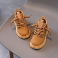thumbnail image 2 of Toddler Winter Boots Boys Girls Lace up NonSlip Lug Sole Ankle Booties Waterproof Leather Little Kid Short Boots, 2 of 4