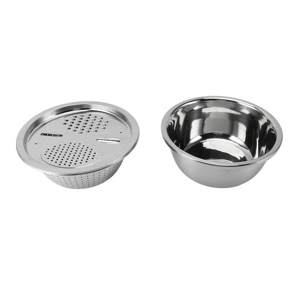 Juego De Colador 3 En 1, Acero Inoxidable, Lavado De Arroz, Rallador Multifuncional, Cuenco, Recipiente De Drenaje, Olla De Gran Capacidad Para Sopa Y Fideos