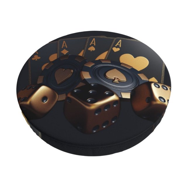 Balery Casino Cards Poker Fundas de asiento para taburete de bar redondo de tela de terciopelo ajustables que protegen de arañazos y manchas para sillas de 14 a 17 pulgadas.-13 inch