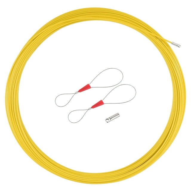 Unique Bargains Duct Fish Tape Duct Rodder Fiberglass 4.5MM 60M/197FT Wire Cable Running Rod Yellow