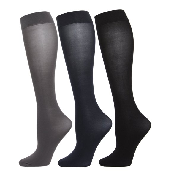 MeMoi Solid Microfiber Trouser Socks 3 Pack - Womens - Female