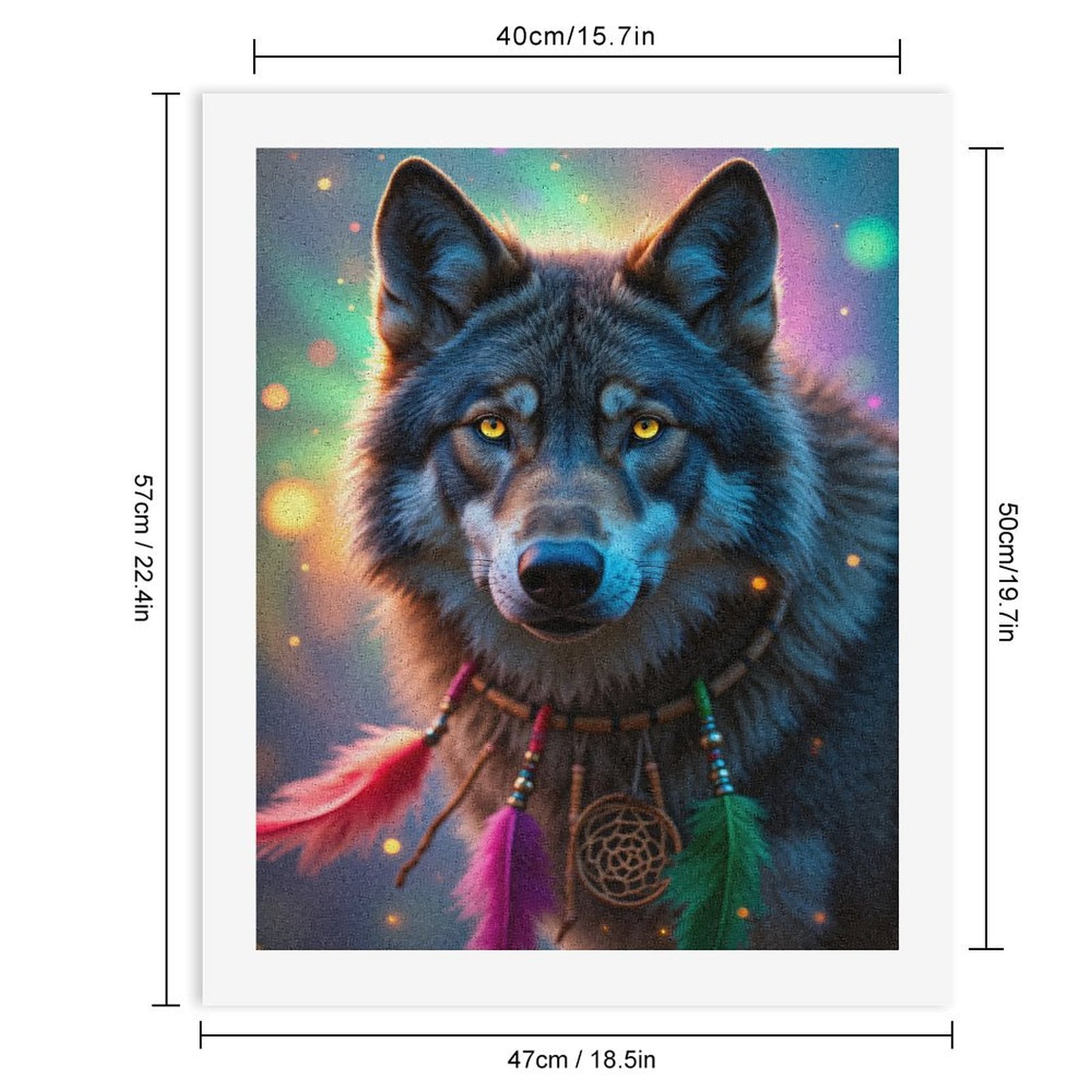 Paint by Numbers Kit for Adults, Wolf Dreamcatcher Fantasy Colors Paint by Numbers, Easy Paint by Numbers Kit for Adults Beginner, DIY Adult Paint by Number Kits on Canvas, 12x16in Home Decor