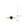thumbnail image 2 of 1/2 Carat (Ctw) Garnet Heart Ring in Yellow Plated Silver with White Topaz for Women, 2 of 6