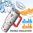 thumbnail image 5 of White Christmas Reindeer Pattern Tumbler with Handle and Lid,40oz Double Wall Vacuum Insulated Tumbler,Cups Gift for Women and Men, 5 of 7
