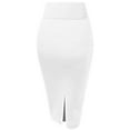 thumbnail image 2 of Hybrid & Company Women's Premium Nylon Ponte Stretch Pencil Skirt, Below Knee, White 1X, 2 of 8