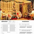 thumbnail image 6 of JMEXSUSS 300 LED Remote Control Christmas Curtain Lights, Plug in Fairy Curtain Lights Outdoor, Window Wall Hanging Curtain String Lights for Bedroom Backdrop Wedding Party Indoor Decor, Warm White, 6 of 10