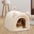 thumbnail image 4 of Bonita cama cueva, tiendas de campaña para para gato perrera, , cama para cama para perros pequeño felpa cálida Beige Zulema Cama cueva, 4 of 6