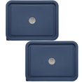 thumbnail image 1 of Tapas De Repuesto Para Pyrex 7211-Pc Tapa Rectangular De Silicona Para Almacenamiento De 6 Tazas Para Recipiente De Vidrio, Paquete De 2 Con Marca De Fecha, Azul Oscuro, 1 of 5