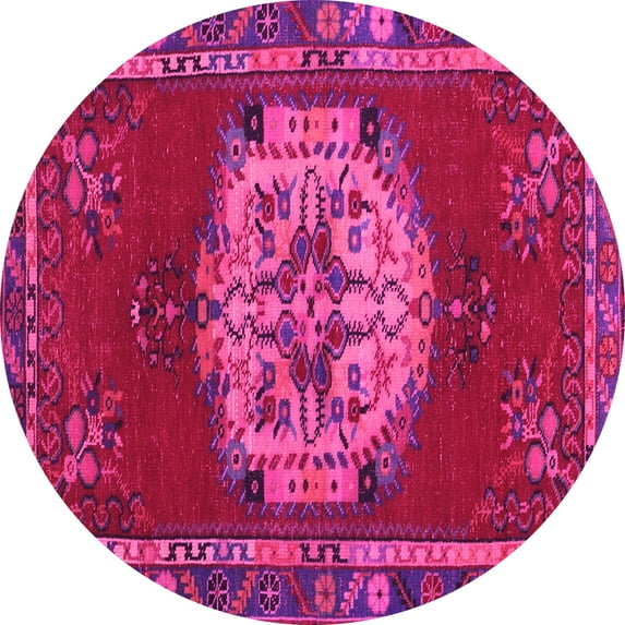 Ahgly Company Indoor Round Persian Pink Traditional Area Rugs, 3' Round