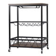 thumbnail image 4 of 3-Tier Bar Serving Cart Home Rustic with Removable Top Tray Metal Handle Rack Mobile Kitchen Serving cart on Wheels, 4 of 7