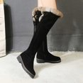 thumbnail image 5 of SACFOF Women's Winter Over The Knee Boots Fur Lined Thigh High Low Heel Faux Suede Combat Boots Riding Winter Snow Boots, 5 of 6