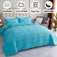 thumbnail image 2 of Quilted Floral Bedspread Set for Queen Beds – Includes Bedspread and Shams (Cloud, Blue), 2 of 7