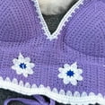 thumbnail image 6 of Hollowed Out Crocheted Beach Bikini Bras Vests for Women Bohemian Knitted Flower Halterneck Backless Crop Top Camisole, 6 of 8