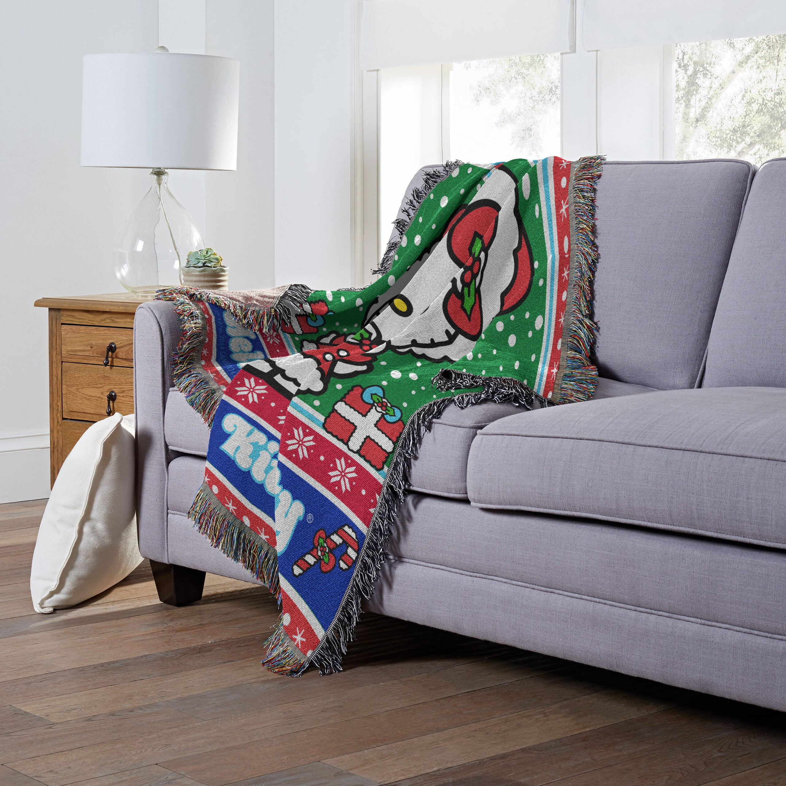 Hello Kitty Snowy Kitty Woven Tapestry Throw Blanket