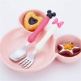 thumbnail image 1 of Children's Tableware Set Cute Cartoon Stainless Steel Mickey Minnie Fork Spoon Tableware Set Soft Silicone Handle Children's Tableware, 1 of 5