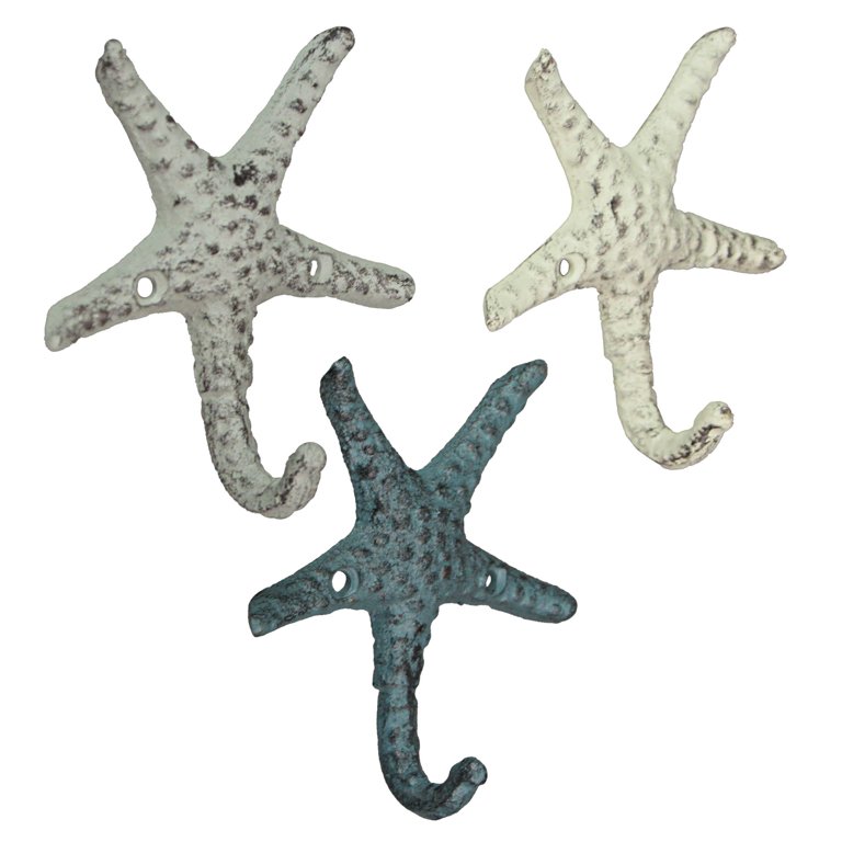 Asablve Starfish Hooks, Decorative Wall Hanger Nautical, Sea Snail Starfish  Shell Shape Cast Iron Nautical Wall Hooks Set, Beach Ocean Theme Wall  Decor, 5 Pack 