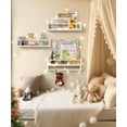 thumbnail image 5 of SUMGAR White Floating Shelves Set of 3 16in, Wood Book Shelf for Kids Rooms Bedroom Wall Mount Nursery Floating Bookshelves Toy Storage Organizer for Nursery Decor or Wall Shelves for Kitchen, 5 of 11