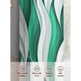 thumbnail image 6 of Green White Moire Sheer Curtains 108 Inch Length 2 Panels Set - Light Filtering Window Treatments, Modern Abstract Art Rod Pocket Semi Curtains for Living Room/Bedroom/Kitchen Décor, 104"W x 108"L, 6 of 7