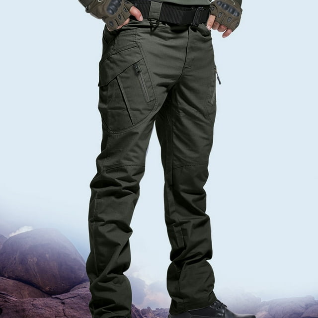 Riforla Pantalon de Randonnée Imperméable et Coupe-Vent pour l'Extérieur, Montage, Peluche, pour Pantalon d'Extérieur, Vert