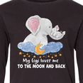 thumbnail image 4 of Inktastic My Gigi Loves me to the Moon and Back Elephant Family Long Sleeve Youth T-Shirt, 4 of 5