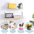 thumbnail image 5 of BUZIFU 3 Pcs Floating Shelf Wall Mounted Storage Shelves Decorative Wood Wall Shelves Hanging Rack Storage Organizer for Kitchen Living Room Bedroom Office Storage Shelves Display Racks Home Decor, 5 of 7