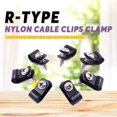 thumbnail image 4 of xianlin-60 Pack Black 1/4 Inch Nylon Plastic R-Type Cable Clips Clamp Kit, Nylon Screw Mounting Cord Fastener Clips with 60 Pack Screws for Wire Management, 4 of 4