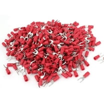 MR DJ DSR8-200 200PCS 18-22AWG Red Insulated Fork Spade Wire Connector Electrical Crimp Terminal
