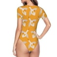 thumbnail image 4 of Balery Women'Sflying Ducks Crew Neck Round Neck Short Sleeves Slim Fit Casual Basic Extender Bodysuit Daily Jumpsuit T Shirts-Xx-Large, 4 of 9