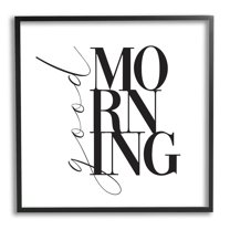 Stupell Industries Good Morning Modern Text Graphic Art Black Framed Art Print Wall Art, Design by Alison Petrie