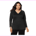 thumbnail image 2 of N Natori V-Neck Ponte Top Polyester Black size S, 2 of 2