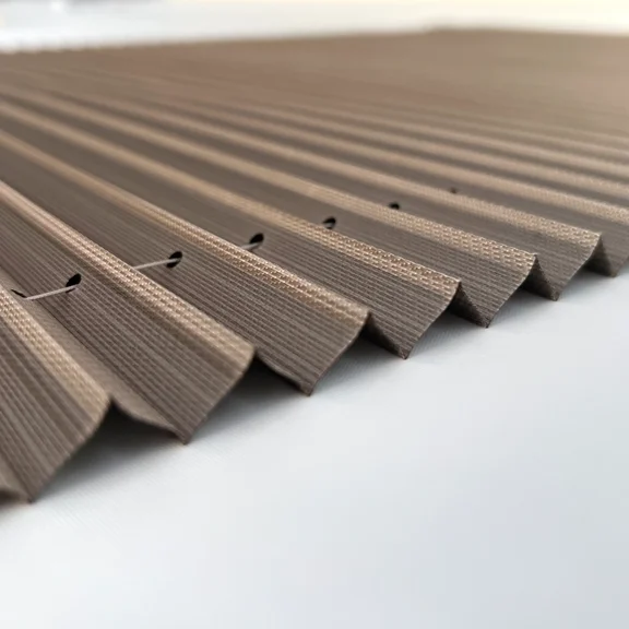 Naza Home Brown Pleated Blinds Drapes High Shading Accordion Style Window Treatments in Caravan