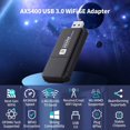 thumbnail image 5 of Adaptador Wifi AX5400 Tarjeta de Red USB Dongle de Bandas Wifi 6e para PC de Escritorio, Portátil, 10 11, Controlador Gratuito, 5 of 5