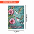 thumbnail image 3 of Yolandalse Graden Flag Hummingbirds Floral Butterfly Welcome Home Decorative Outdoor Yard Flags Decor 12 X 18 Inch Double Sided Garden Flag Front Porch Decorations, 3 of 7