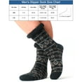 thumbnail image 4 of Cozylook Men's Fuzzy Slipper Socks Non-Slip Grips Warm Thermal Winter Socks Cozy Christmas Gifts Black/Brown LXL 11-14, 4 of 5