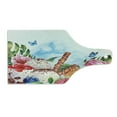 thumbnail image 2 of Tropical Cutting Board, Flowers and Butterflies with Ice Cream Berry Sauce and Chocolate Dessert Summer, Tempered Glass Cutting and Serving Board, Wine Bottle Shape, Multicolor, by Ambesonne, 2 of 5