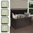 thumbnail image 6 of Pure Garden 113-Gallon Outdoor Storage Box - Durable Resin Deck Box, Brown, 6 of 9