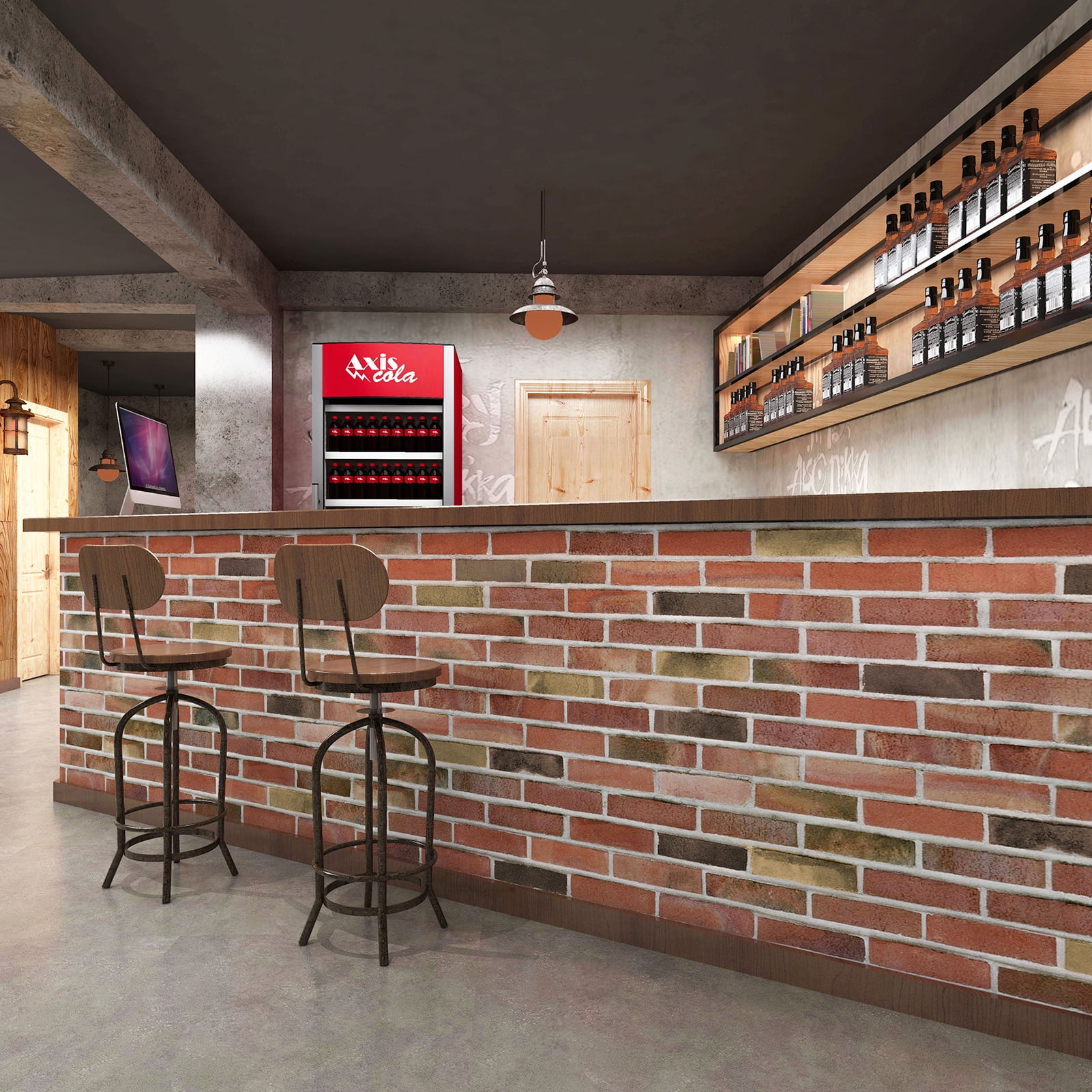 Art3d 20-Pack 105 Sq.Ft Faux Brick 3D Wall Panels Peel and Stick in Red Brown, Self Adhesive Waterproof Foam Wallpaper