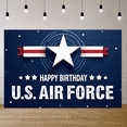 thumbnail image 6 of Patriotic Theme U.S. Air Force Banner Military Style Display Star Pattern Red White Ribbon Military Backdrop for Air Force Birthday Party Military Birthday Celebration Patriotic Event, 6 of 9