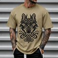 thumbnail image 2 of XIAONU Celtic Wolf Print T Shirt for Men Short Sleeve Crew Neck Casual Tops, 2 of 4