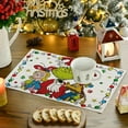 thumbnail image 3 of 4 Pcs Christmas Linen Placemats Table Mats Ornaments, Cartoon Pattern Insulation Mats For Kitchen Restaurant Party Decor Gift, 3 of 4