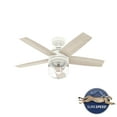 thumbnail image 4 of Hunter 44 inch Indoor Ceiling Fan with LED Light and Remote Control - White Ceiling Fan, Standard Mount, 5 Blades, For Bedroom, Living Room, or Kitchen, Quiet - Margo 52287, Textured White, 4 of 17