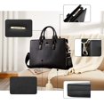 thumbnail image 5 of Leather Lawyers Briefcase Shoulder Laptop Business Slim Bags for Men & Women Black, 5 of 7