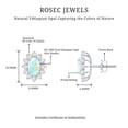 thumbnail image 4 of Rosec Jewels Oval Shape Ethiopian Opal Stud Earrings with Diamond Halo - 1.8 Carat - AAA Grade, 925 Sterling Silver, 4 of 7