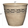 thumbnail image 4 of Classic Home 13" Round Concrete Grey Resin Corinthian Planter, 4 of 4