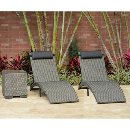 Atlantic New Hampshire All Weather Wicker Folding 3 Piece Chaise