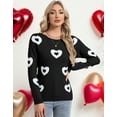 thumbnail image 4 of Sweaters for Women Crewneck Cute Heart Knitted Sweaters Winter Warm Pullover Sweaters Alsol Lamesa, 4 of 6