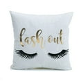 thumbnail image 5 of Bronzing Flannelette Home Throw Pillow Cover Lips Love Black Striped White Print Gold Black Room Decor Throw Pillows Cover for Couch Bed Sofa Christmas Gift, 5 of 7