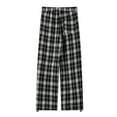 thumbnail image 4 of sususu Sweatpants For Men Open Bottom,Men's Plaid Print Wide Leg Trousers Loose Fitting Everyday Casual Straight Pant Comfortable,Black,XXXL, 4 of 5